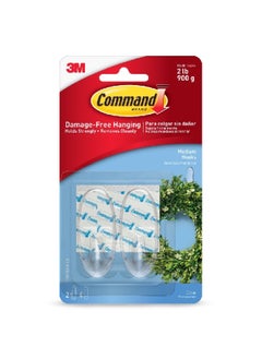 Buy Command 2-Piece Medium Hook Clear 17 x 10 x 4 cm 17091CLR-ES in Saudi Arabia