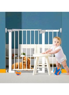 Buy Auto Close Safety Baby Gate, Stairs Safety Gate, Max Suitable Width is 104cm, Pet Gate Safety Door (77-84) cm Including 21 cm Extension Rack, Retractable Baby Bate for Babies, Pets, Stair Baby Gate in UAE