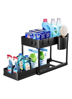 Buy 1 Pack Under Sink Organizers and Storage Pull Out Sliding Drawer, 2 Tier Multi-purpose Kitchen Under the Sink Organizer Under Bathroom Sink Shelf Storage Rack for Countertop Laundry -Black in Saudi Arabia