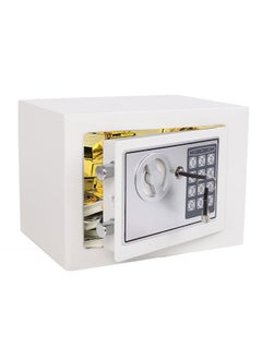 Buy Security Lock Safe Box, Portable Home Security Box with Digital Keypad and Emergency Keys, Mini Lock Box for Valuables, Jewelry, Money and Documents, White in Saudi Arabia