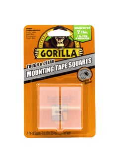 Buy Tough & Clear Double Sided Mounting Tape Squares 24 1 Pre-Cut Clear Pack Of 1 - 6067201 in UAE