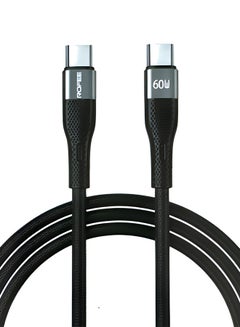 اشتري Fast Charging and Data Transmittion Cable 60W 1.2 Metre C to C Cable Nylon USBC to USBC Charge Cord for USB C TO C Devices Black في الامارات
