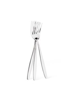 Buy 3-Piece Dinner Fork 21cm, 18/10  Stainless Steel Cutlery Set TRENTO Series in UAE