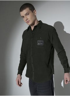 اشتري Green Corduroy Oversized Casual Shirt for Men, Stylish and Comfortable في الامارات