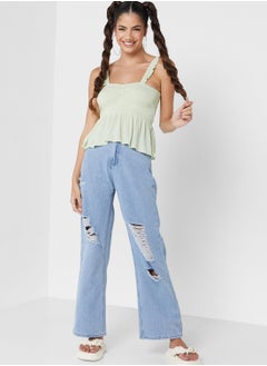 Buy Straight Cut Ripped Jeans in Saudi Arabia