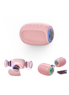 Buy Portable Bluetooth Wireless Speaker Crisp Sound Multiple Play Modes Ideal for Home and Outdoor Use Compatible with Cellphones and PCs Household Luminous High Volume Subwoofer Pink in Saudi Arabia