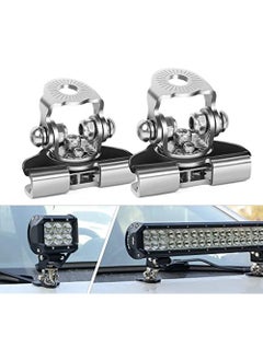 Buy Led Light Bar Mounting Bracket Nilight 2Pcs Universal Adjustable Pillar Hood Led Work Light Mount Bracket Clamp Holder For Off Road Jeep Truck Suv Installing Without Drilling in UAE