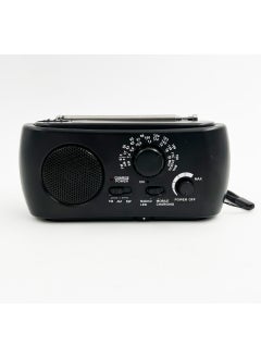 اشتري Portable LED Solar AM/FM/SW Radio Hand-Crank Charger Black في السعودية