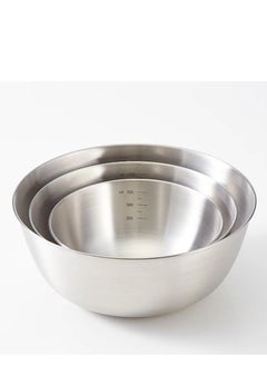 Buy 3-piece 304  Stainless Steel  Basin,Beat Eggs,Kenad Into Dough, Fruit Salad And Prepare Vegetables 700ml+1200ml+2000ml in Saudi Arabia