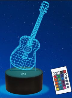 Buy Guitar Gifts for Music Lover  Guitar 3D Illusion Lamp 16 Colors Changing with Remote Control & Timer  Amazing Idea Choice for Musical Instrument Shop Home Party Supply in UAE