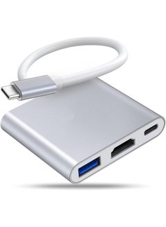 Buy 3 in1 USB C Hub, Multiport Adapter, HDMI 4K Multiport Adapter/Type C/USB 3.0 Converter Laptops Macbook Chromebook Type C Devices in UAE