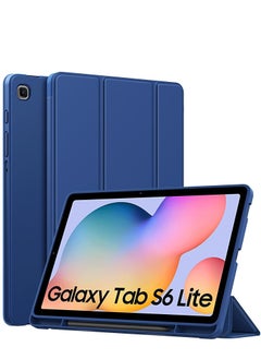 Buy Case for Samsung Galaxy Tab S6 Lite Case 10.4 Inch 2024/2022/2020 with Pen Holder,Trifold Stand Protective Soft TPU Back Cover for Samsung Galaxy Tab S6 Lite Tablet with Auto Wake/Sleep,Navy Blue in Egypt