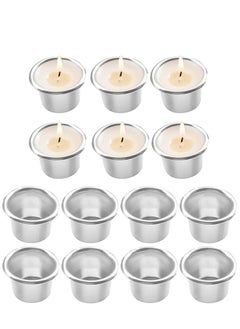 اشتري 30 Piece Metal Candle Cups Decorative Candlestick Holder Prevents From Wax Dripping Diy Tealight Candle Holders For Lamp Or Candle Making Home Wedding في الامارات