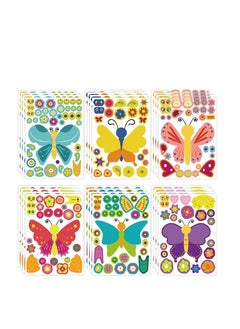 اشتري Butterflies Make Your Own Stickers, 48PCS Make-a-Face Stickers, DIY Butterfly Craft Kits, Mix and Match Decals for Gift/Reward/Art Craft/Party Favors/School في الامارات