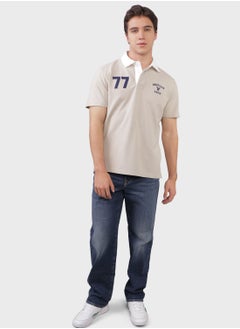 Buy Embroidered Logo Half Sleeve Polo Shirt in Saudi Arabia