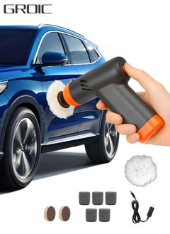 Buy 9PCS Cordless Car Buffer Polisher Kit, Mini Power Sander Tool Set with 1 Soft Sanding Disc, 2 Grinding Disc, 5 Sponge Grinding Disc, Multi-Purpose for Car Detailing/Waxing/Scratch Repair in Saudi Arabia