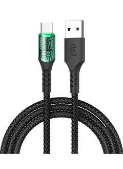 اشتري 3A Nylon Braided Charging Data Cable [Type USB to C], Fast Data Transmission Sync & Charging Speed upto 480mbps, Universal Compatibility| See Through Design With Intelligent Display Lamp [150 cm] في الامارات