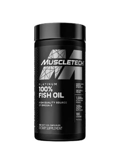 اشتري Omega 3 Fish Oil Capsules MuscleTech 100% Omega Fish Oil Burpless Fish Oil Supplement Omega 3 Fatty Acid Supplement Fish Oil 1000mg Pills, 100 Count في الامارات