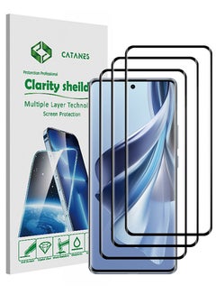 اشتري 3 Pack For Oppo Reno10 Screen Protector Full Coverage Screen Protector Clear Anti-Bubble Shield Tempered Glass Screen Protector في الامارات