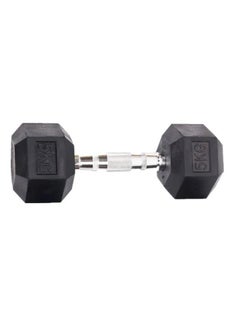 Buy 5 KG Rubber Coated Metal Ergonomic Hex Hand Dumbbell for Fitness Strength Training Weightlifting Workout Prevent Rolling Injury for  Home Gym Sports Exercise Gym Equipment Men Women Pack of 1 in UAE