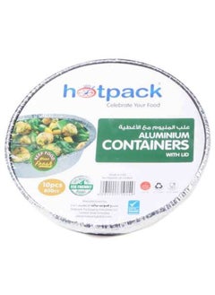 Buy Aluminum Round Containers 800ml 10 Pieces in Saudi Arabia