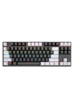 Buy Mechanical Keyboard 87 Keys Suspended Translucent Keycaps Red Switch Colorful Backlit USB Wired Gaming Keyboard - White/Black in UAE