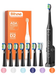 اشتري Bitvae Electric Toothbrush for Adults - Ultrasonic Electric Toothbrushes with 8 Brush Heads, ADA Accepted Power Rechargeable Toothbrush with 5 Modes, Smart Timer في السعودية