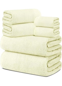 اشتري Premium Bath Towels Set Pack of 6  Soft Cotton Face, Bath and Hand Towels, 600 GSM  Soft Feel, Highly Absorbent Durable Towels, Perfect for Daily Use  Lightweight Spa Towel في الامارات