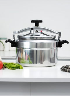 Buy 11 Liter Aluminum Pressure Cooker Equipped With Multi Safety Device And Unique Pressure Indicator Durable Aluminum Alloy Construction With Firm Handles Silver in UAE