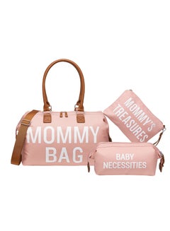 اشتري Diaper Bag Tote for Girls with 2 Organizer Pouches, Large Capacity Mommy Bag for Hospital and Weekender Travel, Functional Baby Diaper Bag, Pink في السعودية