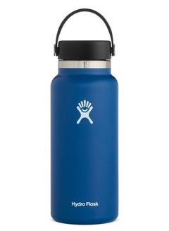 اشتري Stainless Steel Vacuum Insulated Water Bottle Outdoor Sports Kettle Thermos Cup 946ml 32oz Navy blue في السعودية