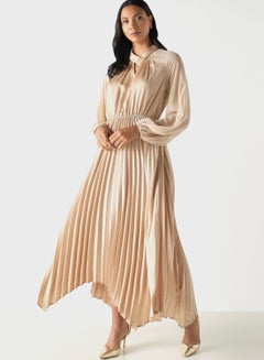 Buy Pleated Maxi Asymmetric Dress in UAE