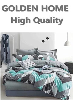 اشتري King/queen/single size, striped pattern duvet cover set. 6 Piece set includes 1 Comforter Cover, 1 Fitted Bedsheet, 4 Pillowcases في الامارات