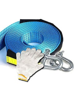 اشتري Rubik Tow Rope Strap 5 Meter 8 Ton Load For All Car SUV Truck 4x4 Recovery Traction Rope Double Layer Thick Powerful For Emergency Pulling With Reflective Strip and Gloves في الامارات