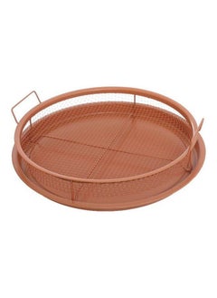 Buy Round Coppery Crispy Tray Set Of 2 Pieces ( Non Stick Basket Serving Tray ) Perfect For Oven Copper Multicolour in Saudi Arabia