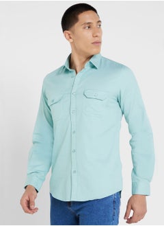 Buy Pure Cotton Casual Double Pocket Shirt in Saudi Arabia