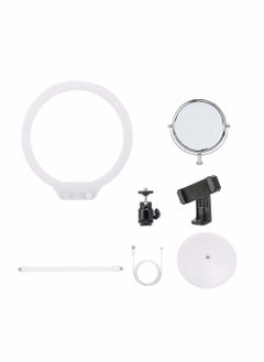 اشتري LED Ring Light, 10" Dimmable Selfie Light with Tripod Stand & Cell Phone Holder for YouTube Videos, Live Stream, Photography Compatible with iPhone Xs Max XR Android (White) في السعودية