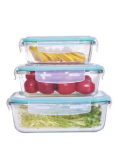 Buy 6-Pieces Glass Food Containers with Lid in Saudi Arabia