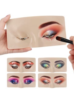 Buy 3D Makeup Practice Board Silicone Makeup Face Model Eyebrows Eyelashes Eyeshadow Eyeliner Training Suitable for Beauticians and Beginners Makeup Skills Training White(Makeup Board X1 Brush X1) in Saudi Arabia