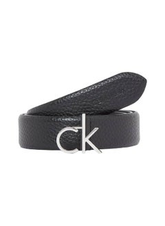 Buy Women's Ck Logo Buckle Belt - Leather, Black in Saudi Arabia