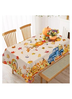 Buy Unique Designs and Colors Tablecloth 213 x 152 cm Rectangle Tablecloth Waterproof Thanksgiving Table Cover for Indoor Outdoor Dining Table 6-8 People in Egypt