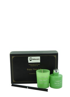 Buy Aromatherapy Scented Candle Set With Fragrance Oil Green in UAE