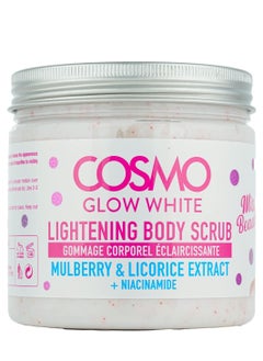 اشتري Cosmo Glow White Lightening Body Scrub 475ml, Mulberry and Licorice Extract, Helps to Reduce Dark Spots, Smoothen Skin, For Unisex في الامارات