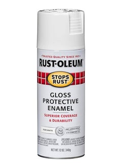 Buy Spray Paint Stops Rust Protective Enamel Gloss Pure White 12oz in UAE