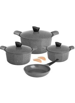 اشتري Joel Granite Cookware Set 9 Pieces Grey Color في السعودية