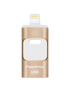 اشتري 128GB USB Flash Drive, Shock Proof Durable External USB Flash Drive, Safe And Stable USB Memory Stick, Convenient And Fast I-flash Drive for iphone, (128GB Gold Color) في السعودية