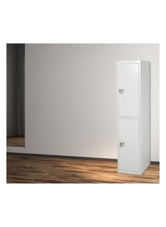 Buy INFINI HOMES 2 Door Heavy Duty Metal Steel Storage Locker Cabinet with Plastic Handle (Grey, 45L X 40W X 183H, 2 Door) in UAE