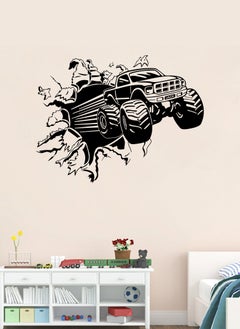 اشتري Monster Truck Through Wall Wall Decal - Wall Arts Home Décor - Wall Sticker, 90x70 cm by Spoil Your Wall في الامارات