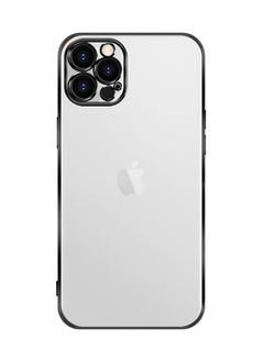 اشتري iPhone 12 Pro Max Classic Series Clear Case with Electroplating Frame 6D Plating Camera Lens Protection Design Black في الامارات