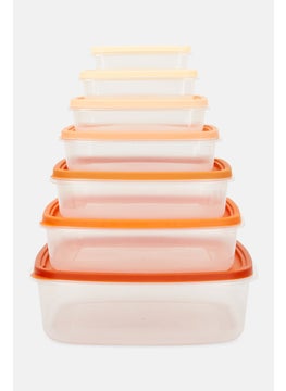 اشتري 14 Piece Plastic Food Storage Set, Orange في الامارات